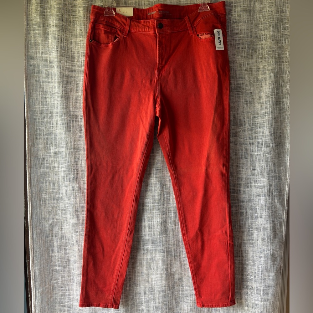 Old Navy Rockstar Vibrant Red Skinny Jeans